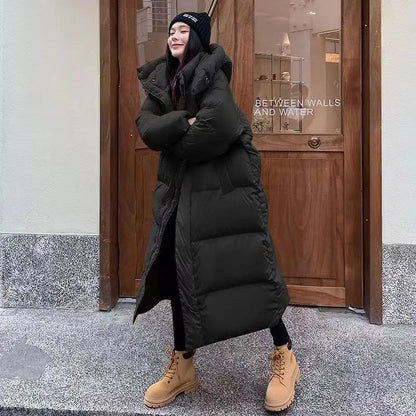 Long Women's Winter Coat Padded with Hood - Windproof and Comfortable for Cold Days 6