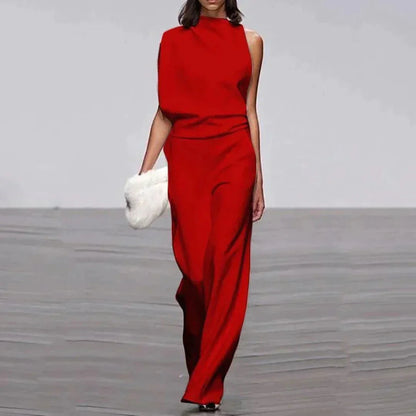 Loreva | Asymmetrical Jumpsuit with High Collar and Off-Shoulder 2