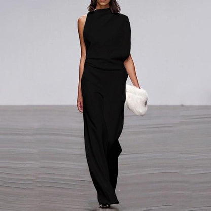 Loreva | Asymmetrical Jumpsuit with High Collar and Off-Shoulder 3