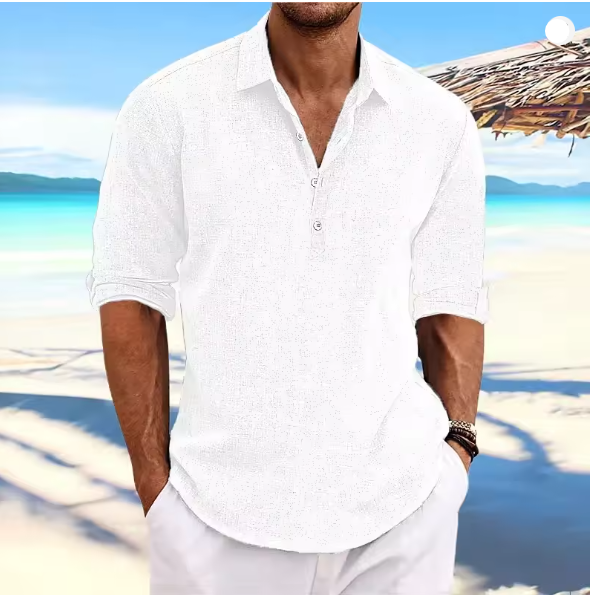 Luca Men's Casual Shirt | Premium Linen, Relaxed Fit 4