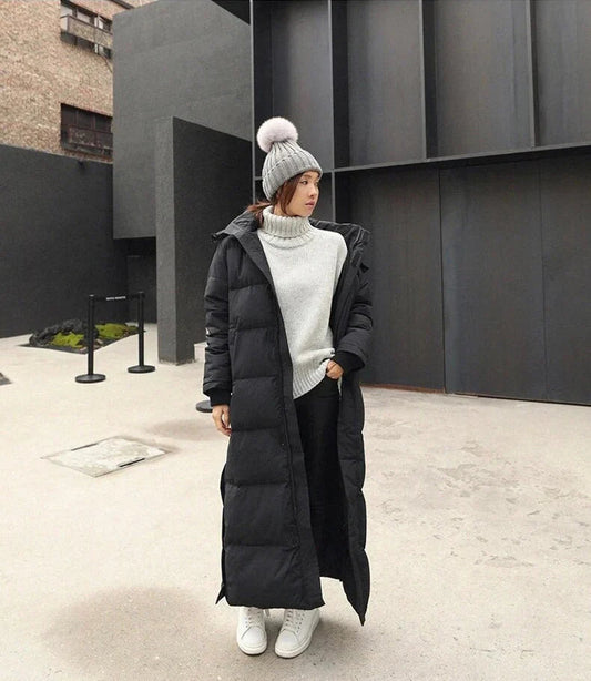 Luna Women's Winter Coat | Padded, Long Puffer with Hood 1