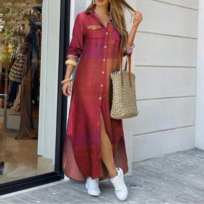MAELYN | Maxi Denim Dress with Relaxed Fit and Shirt Collar 4