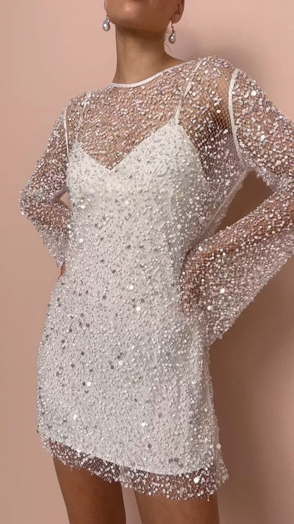 MARELLA | Strapless mini dress with transparent cape 3