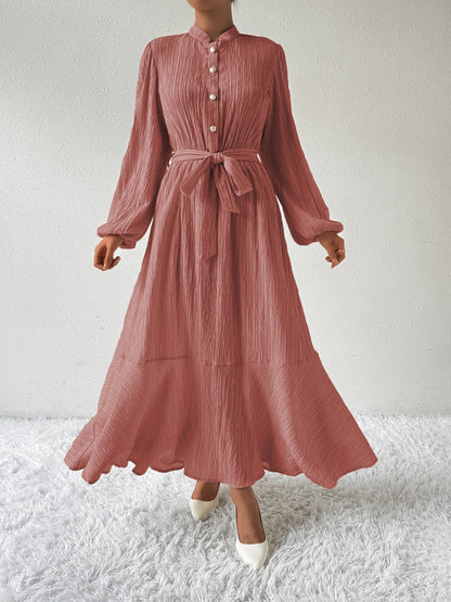 MAUREEN | Dress with Long Sleeves and Waist Accent 13