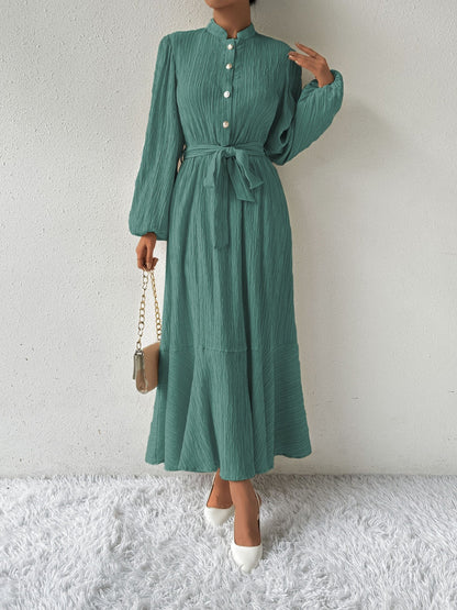 MAUREEN | Dress with Long Sleeves and Waist Accent 3
