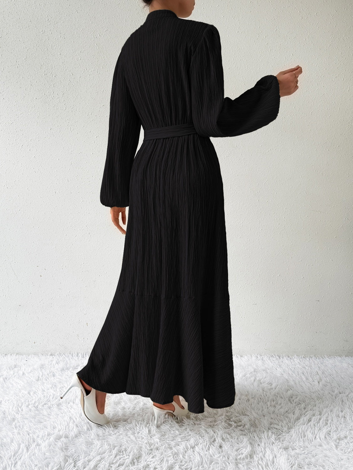 MAUREEN | Dress with Long Sleeves and Waist Accent 5