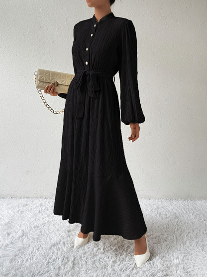 MAUREEN | Dress with Long Sleeves and Waist Accent 6