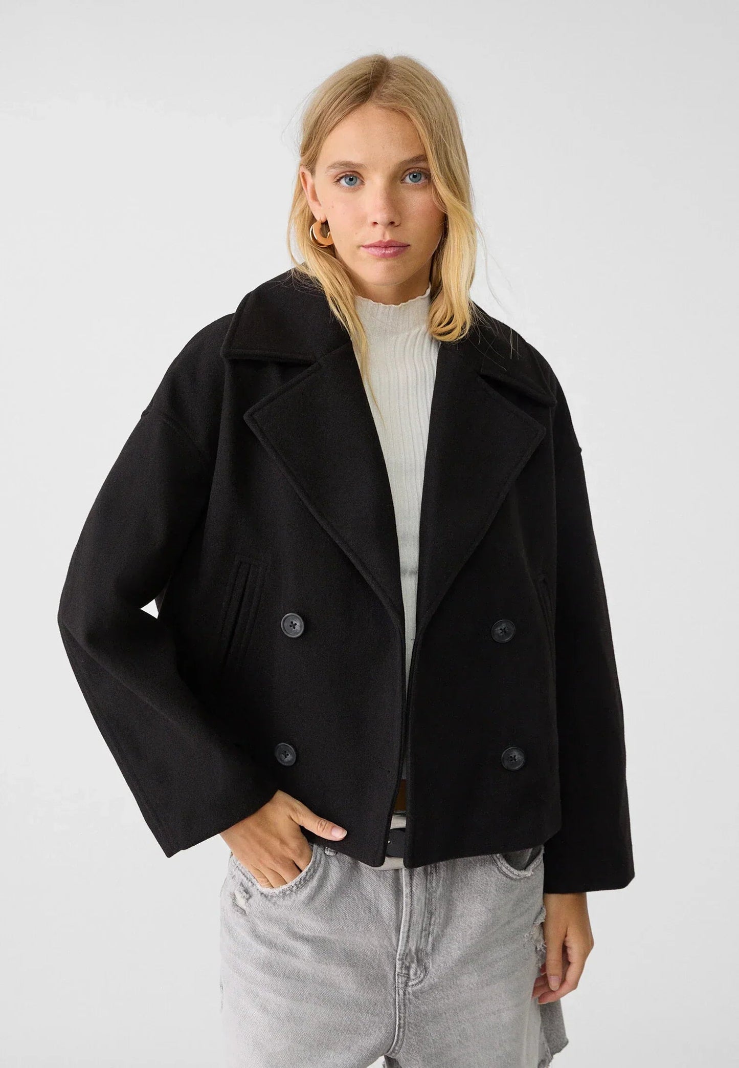 MILENA | Cropped Blazer Jacket with Double Button Fastening 2