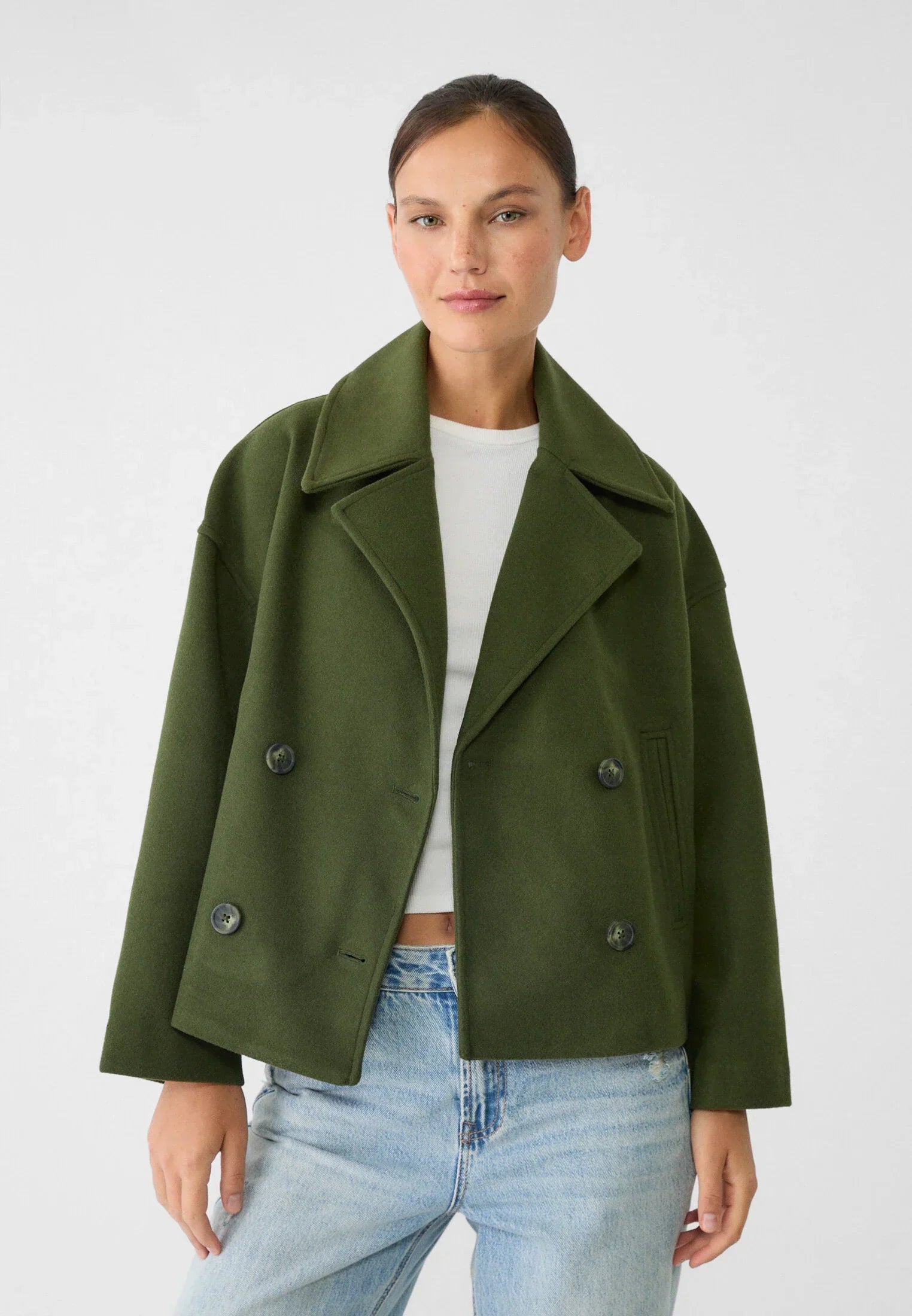 MILENA | Cropped Blazer Jacket with Double Button Fastening 3