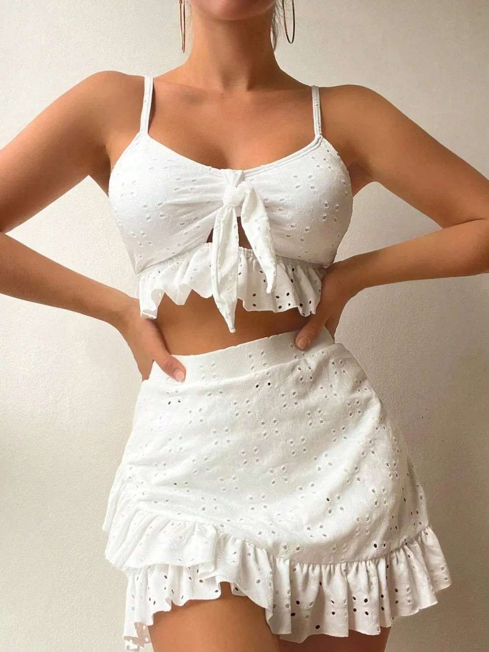 MIRELLA | 2-Piece Ruffle Set from Eyelet Lace 0