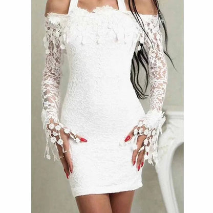Maevina | White Lace Off-Shoulder Midi Dress 4