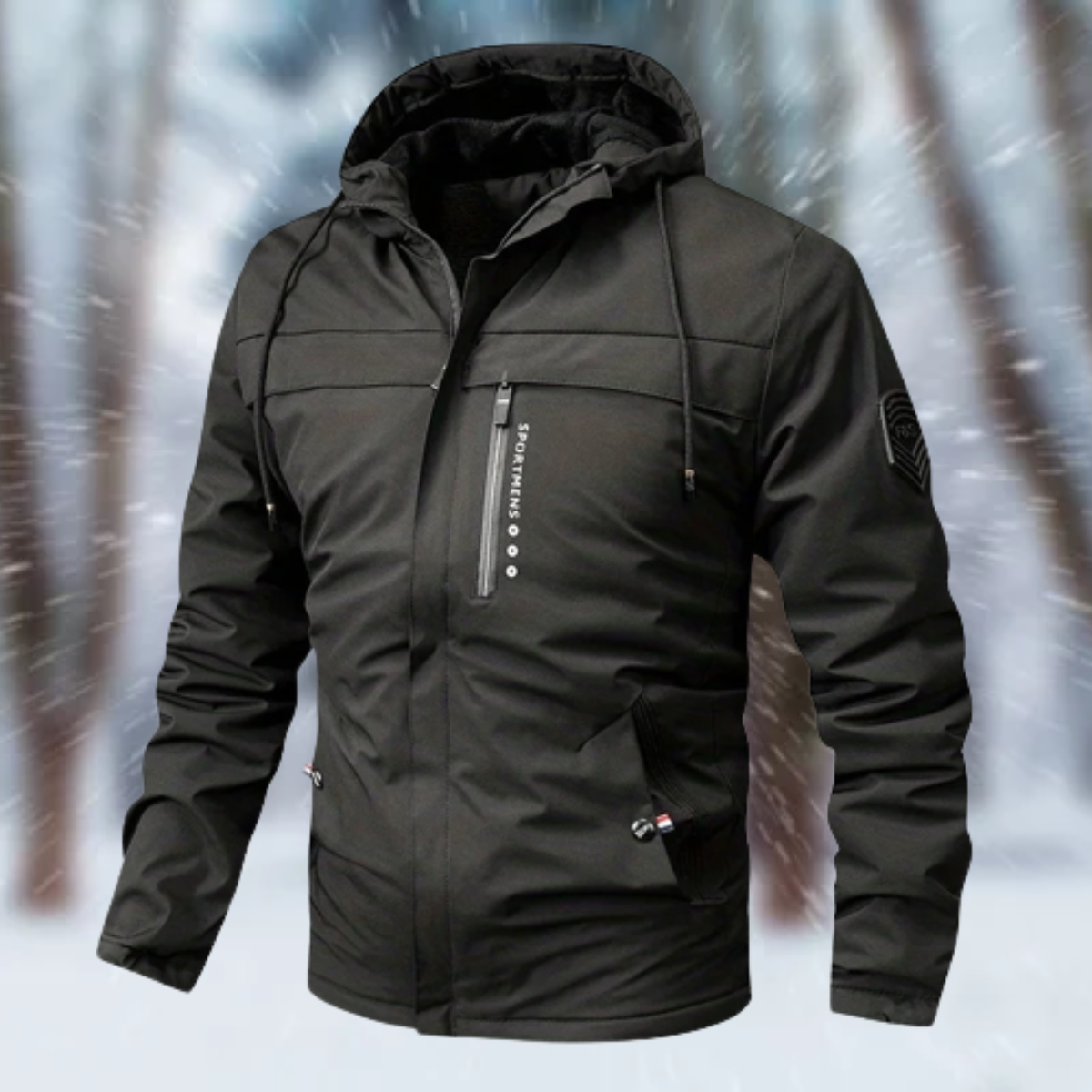 Men's Rain Jacket With Hood | Waterproof Acetate Cashmere Blend 0