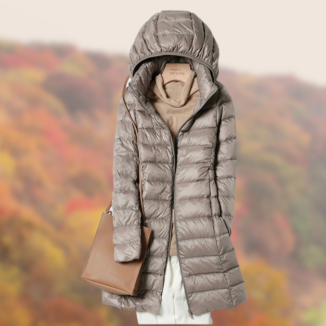 Mila Women's Down Jacket | Ultralight Nylon with Hood 2