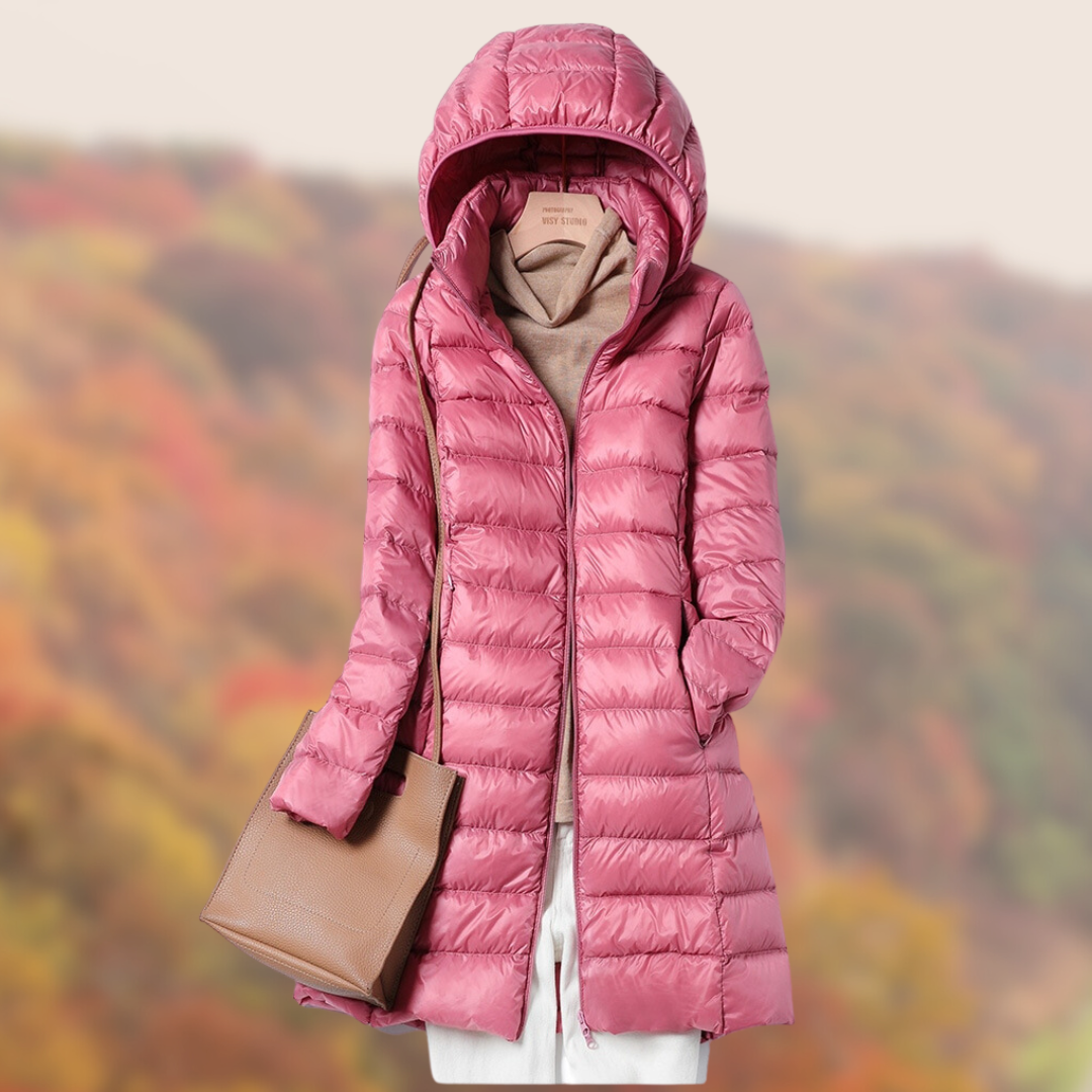 Mila Women's Down Jacket | Ultralight Nylon with Hood 3