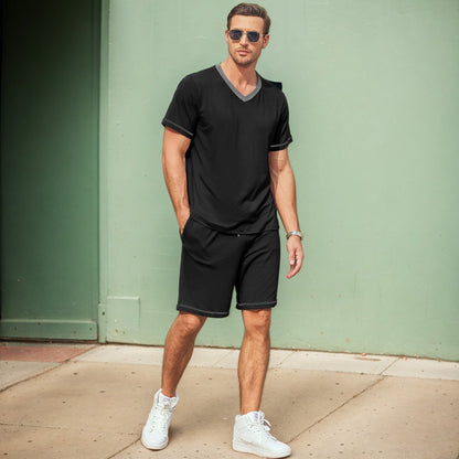 Milo Men's Casual Leisure Set | Breathable Fabric, Modern V-Neck 3