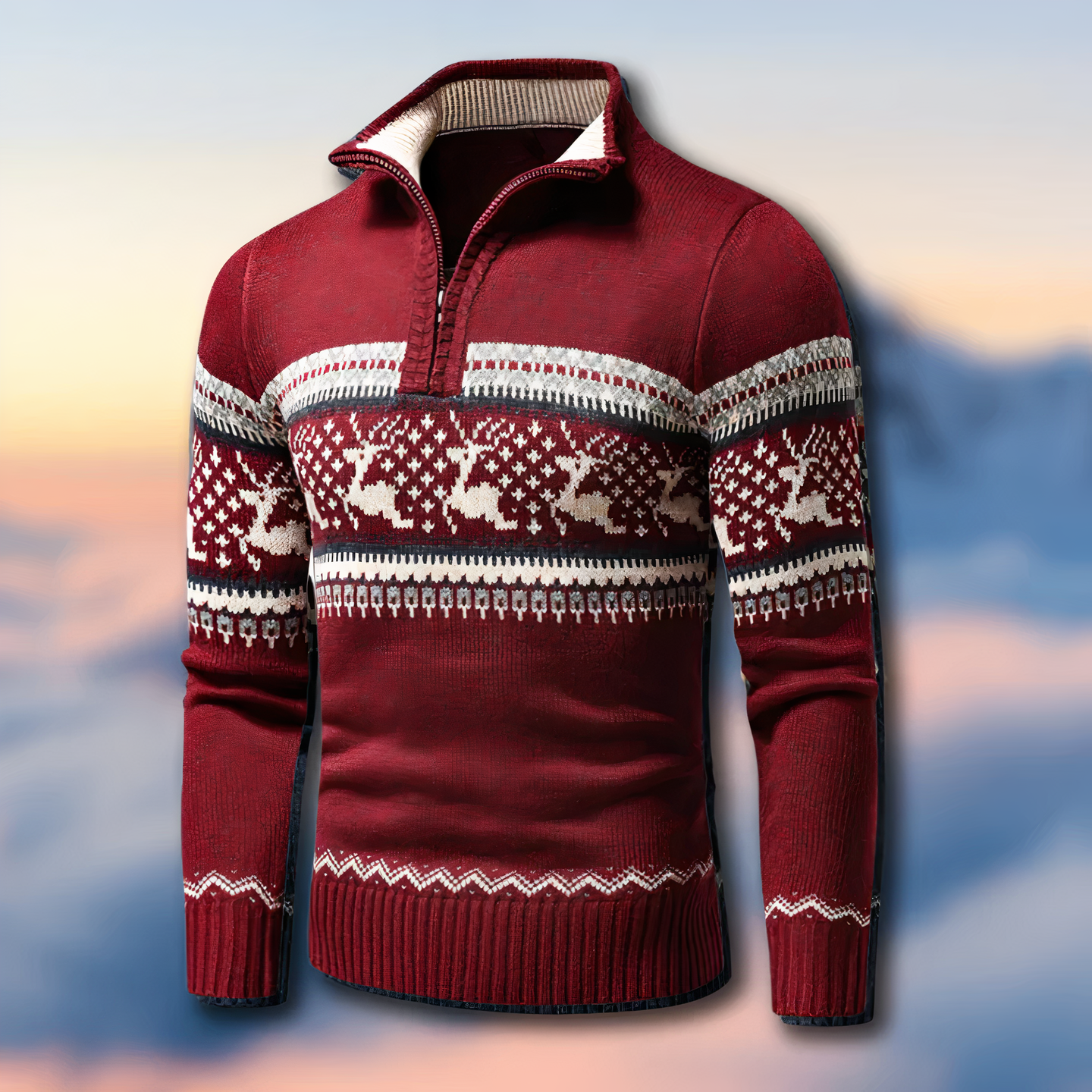 Milo Men's Half Zip Sweater | Premium Jacquard Fabric 0