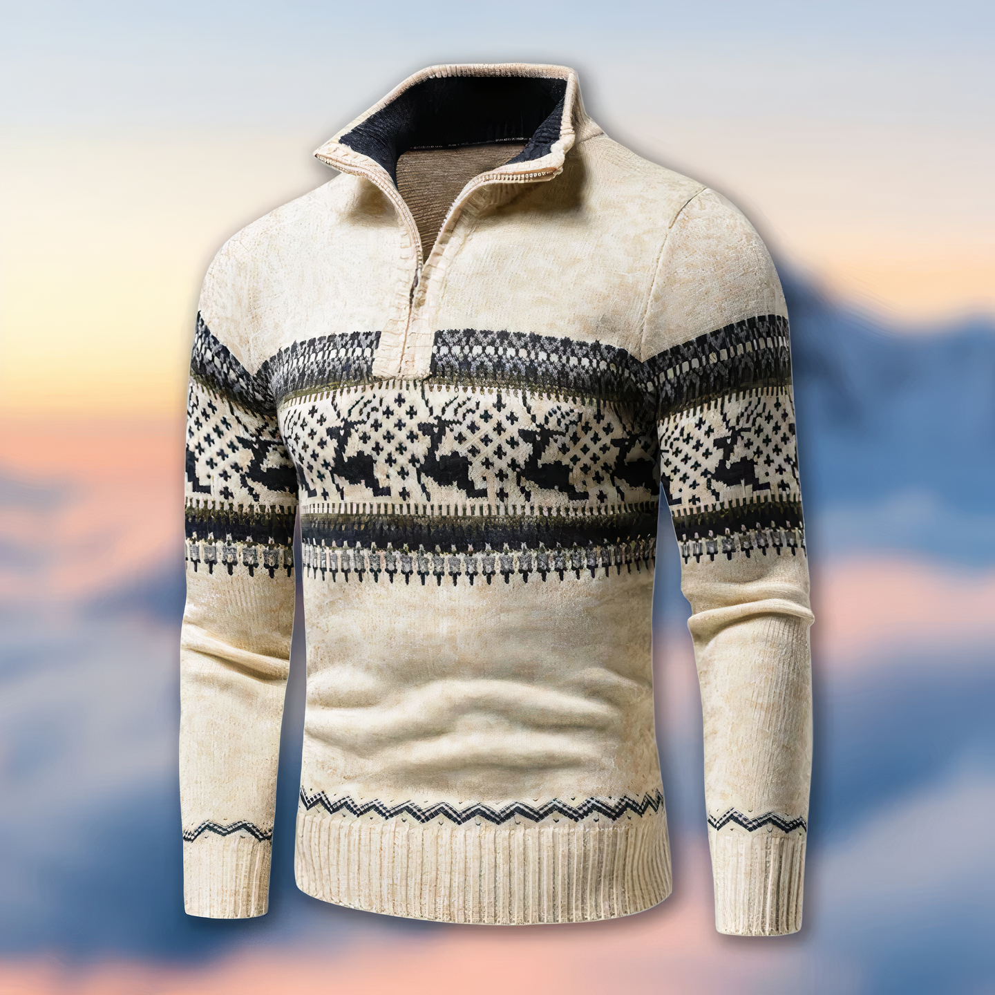 Milo Men's Half Zip Sweater | Premium Jacquard Fabric 2