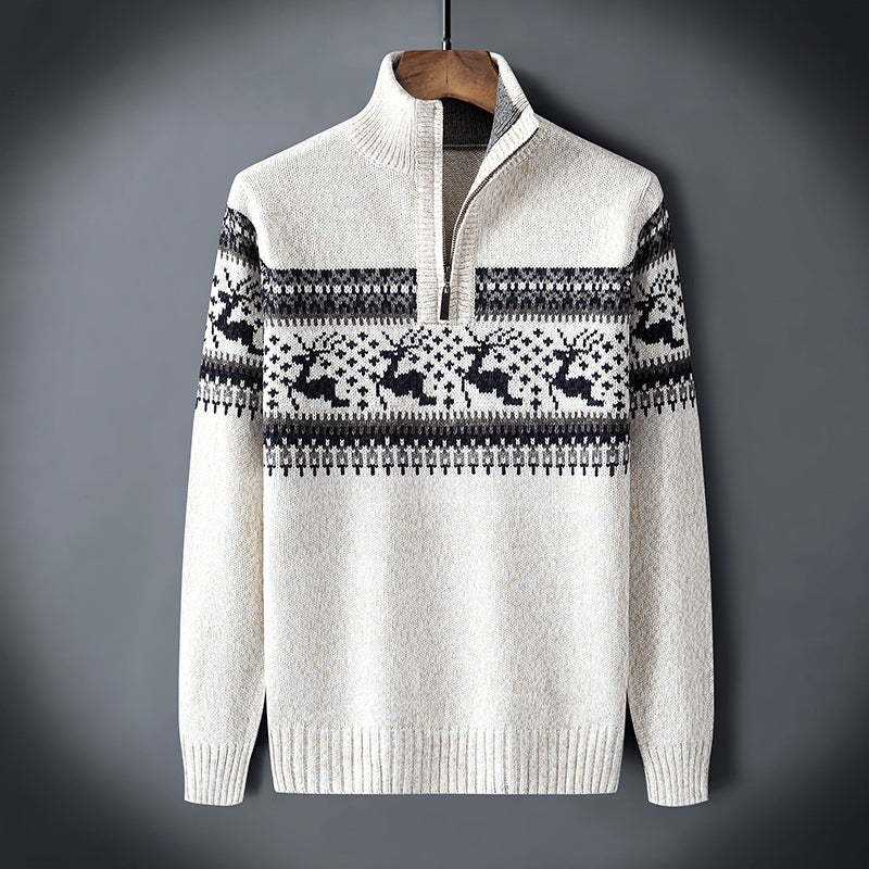 Milo Men's Half Zip Sweater | Premium Jacquard Fabric 3