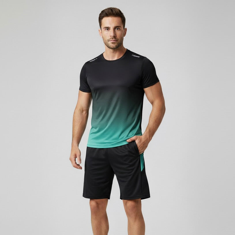 Milo Men's Sports Set | Breathable Polyester, Slim Fit with Gradient Color 3