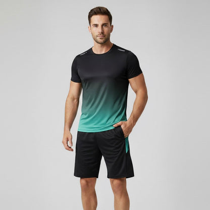 Milo Men's Sports Set | Breathable Polyester, Slim Fit with Gradient Color 3