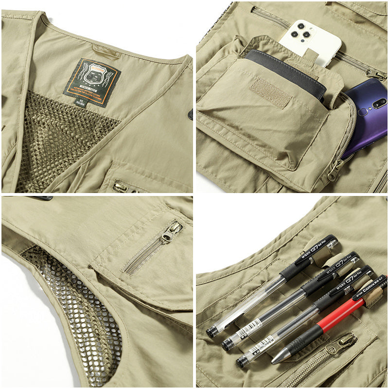 Milo Men's Summer Vest | Breathable Nylon with Multiple Pockets 6