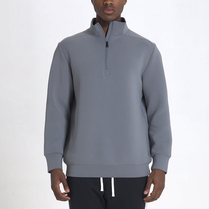 Milo Men's Sweater | Cotton Blend, Casual with Half-Length Zipper 1