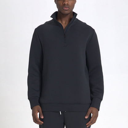 Milo Men's Sweater | Cotton Blend, Casual with Half-Length Zipper 2