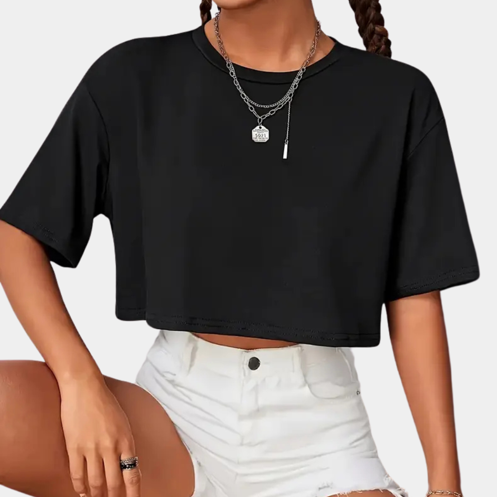 NAYLA | Cropped T-Shirt with Butterfly Print 1