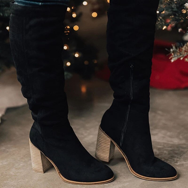 NOÉLLE | Elegant Knee-high Boots in Suede Look 0