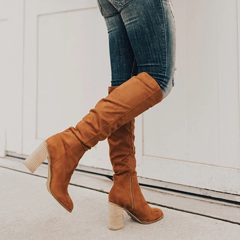 NOÉLLE | Elegant Knee-high Boots in Suede Look 1