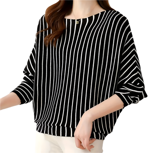 NOÉMI | Loose-fitting sweater with vertical stripes 1