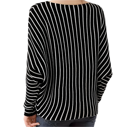 NOÉMI | Loose-fitting sweater with vertical stripes 2