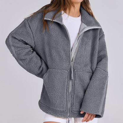 Oversized women's fleece coat | Warm and soft wool blend winter coat 6