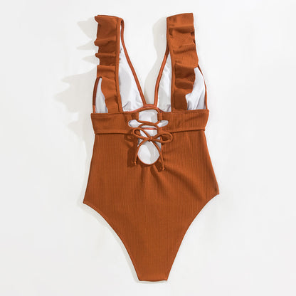 ROXANNE | Boho Bikini with V-Neck, Ruffles & Open Back 4