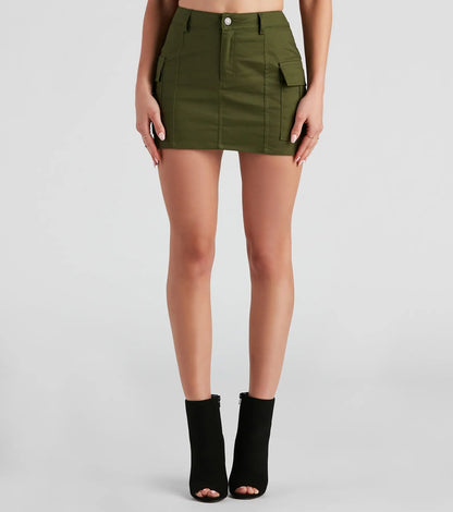 RYLEE | Cargo Mini Skirt with Edgy Details 5