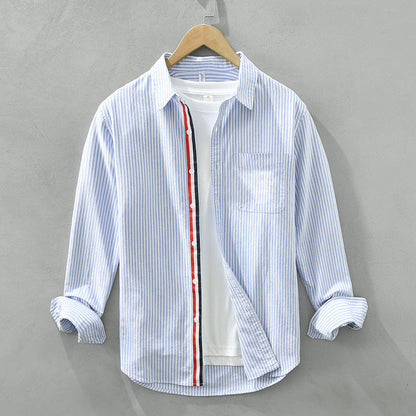 Rex Men's Dress Shirt | Breathable Cotton-Linen Blend, Stylish Long Sleeve 0