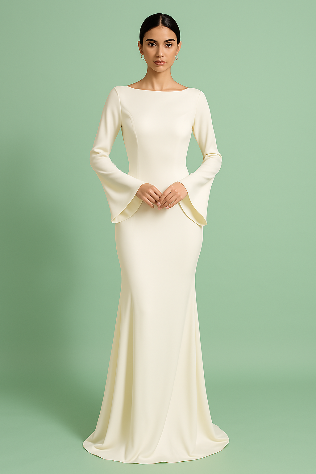 SERAPHINA | Bodycon Maxi Dress with Long Sleeves 0