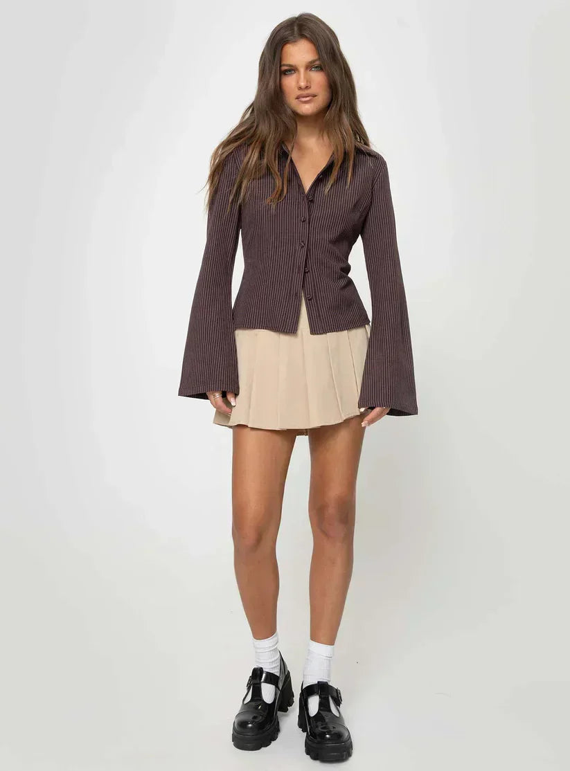 SERAPHINA | Fitted Blouse with Flared Sleeves 0