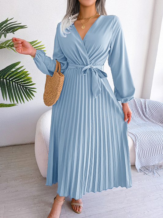 SERENA – Minimalist Midi Dress with Belt 0