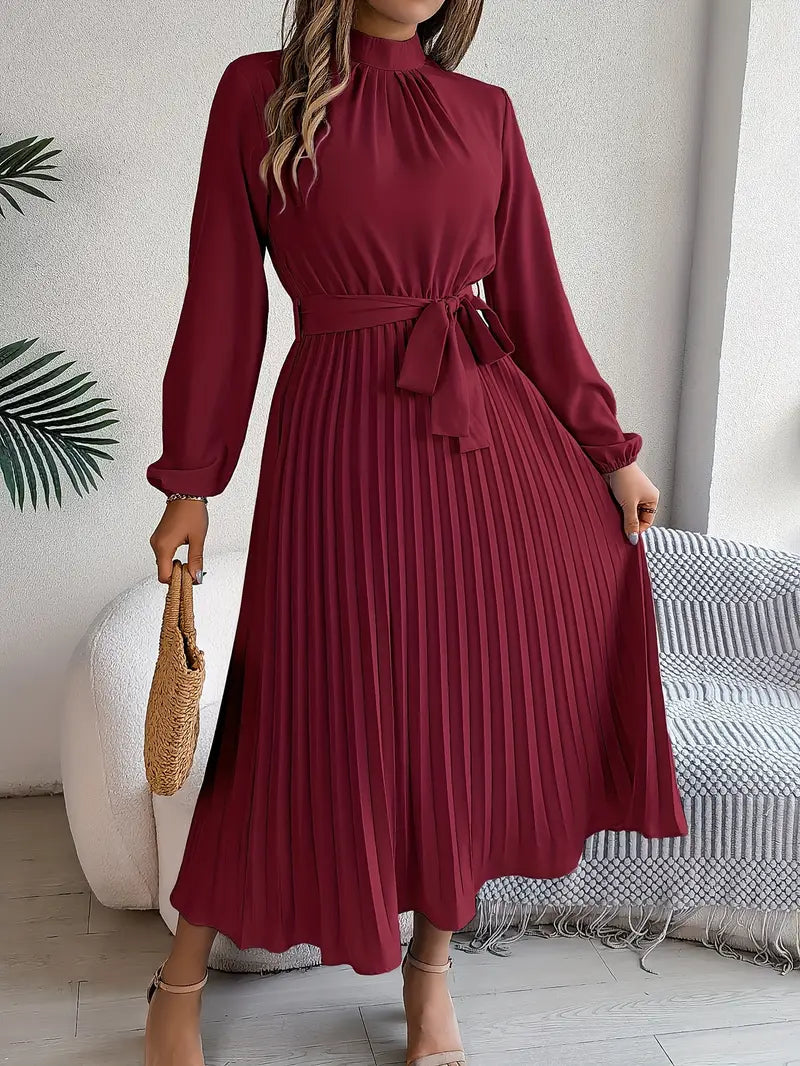 SERENA – Minimalist Midi Dress with Belt 4
