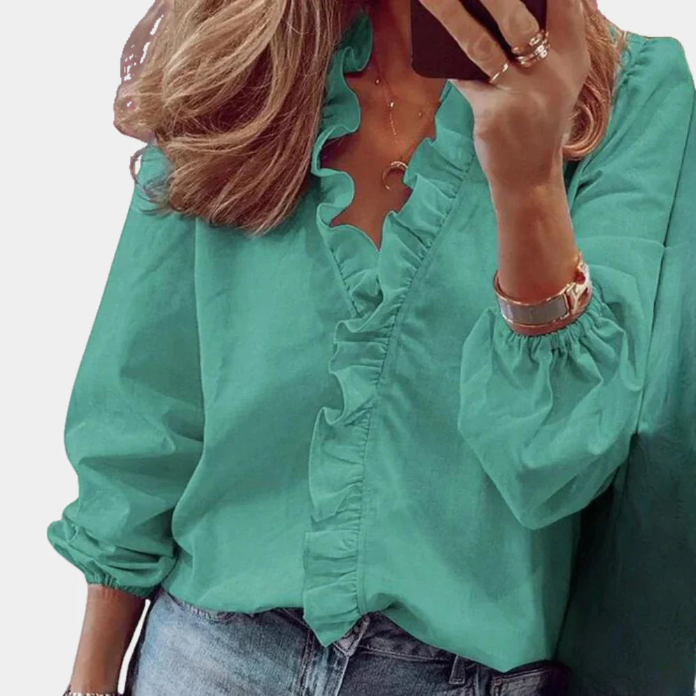 SERENA | Tunic with V-Neck and Ruffles 2