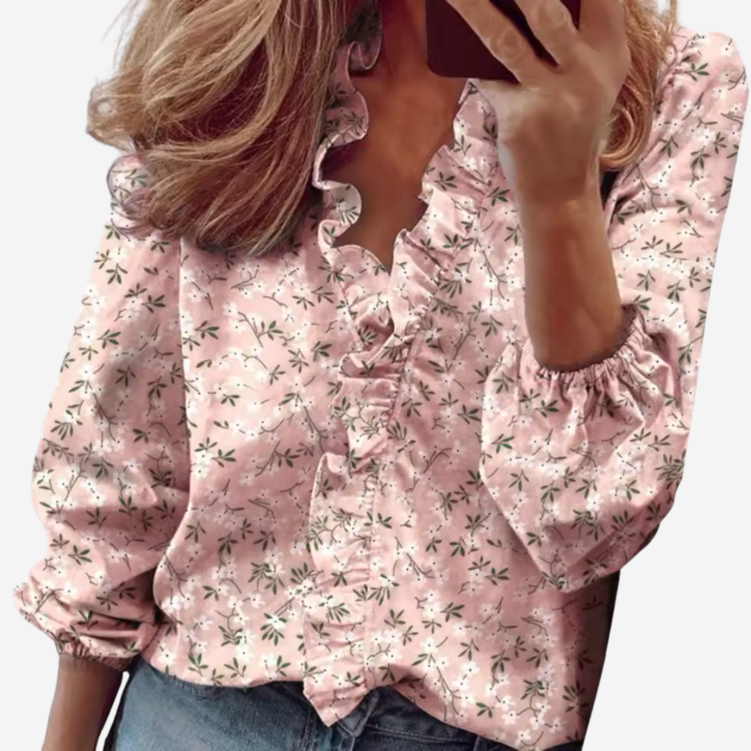 SERENA | Tunic with V-Neck and Ruffles 4