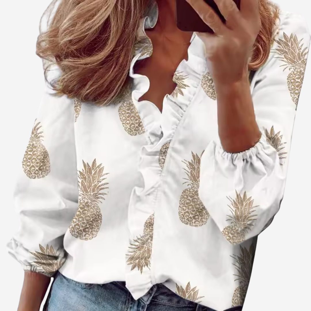 SERENA | Tunic with V-Neck and Ruffles 5