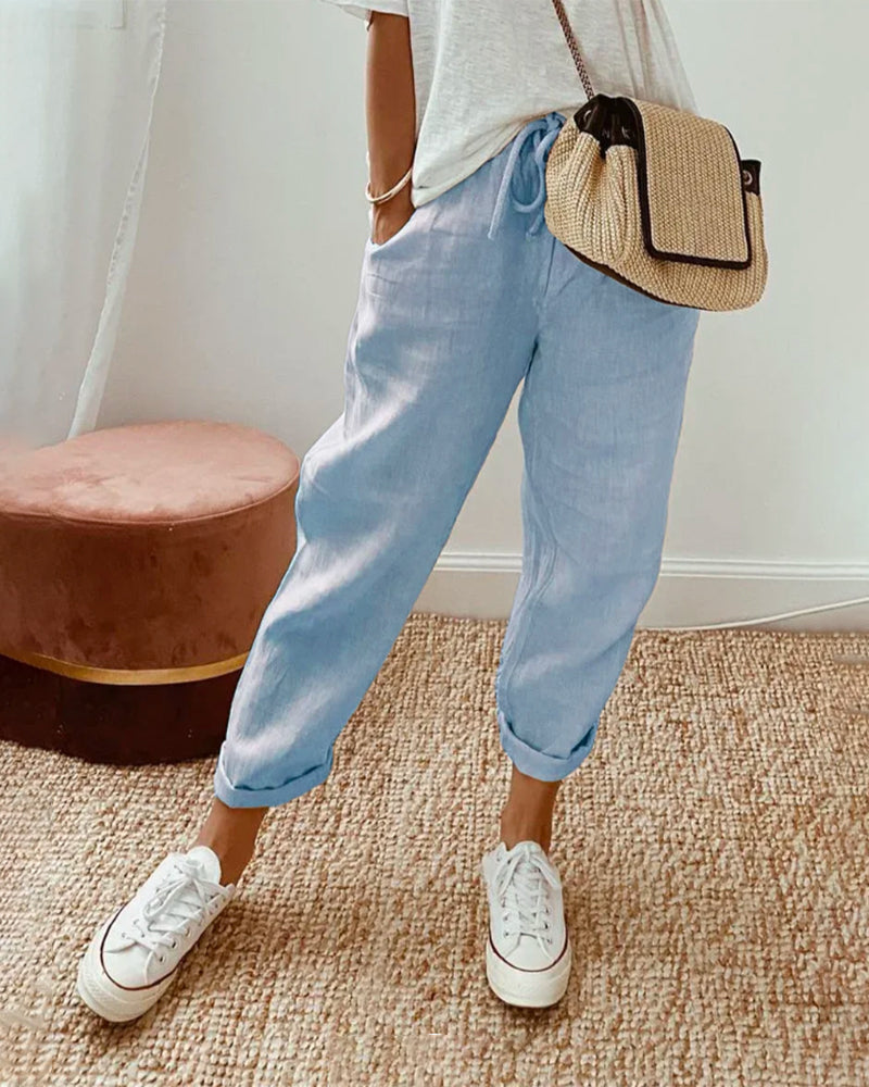 SIENNA | Lightweight Fabric Trousers with a Mid-Rise Waist 2