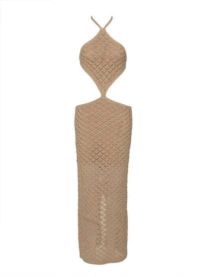 SOLENZA | Sexy backless summer dress with halter neck and cut-out detail 6