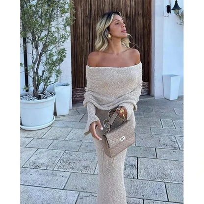 SOLVANA | Crocheted maxi beach dress with off-shoulder neckline 1