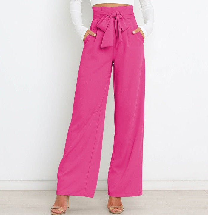 SORELLA | High-Waisted Trousers with Tie Belt and Wide Legs 10
