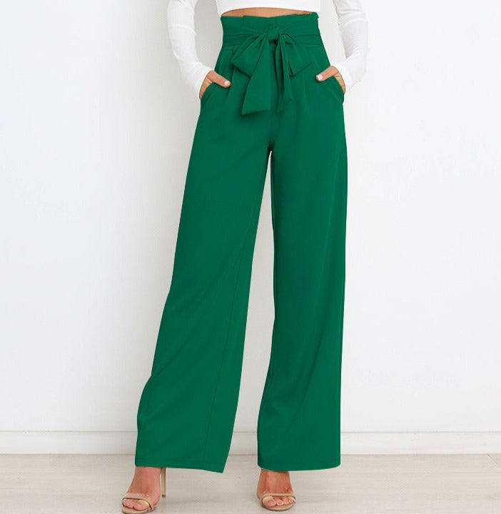SORELLA | High-Waisted Trousers with Tie Belt and Wide Legs 11