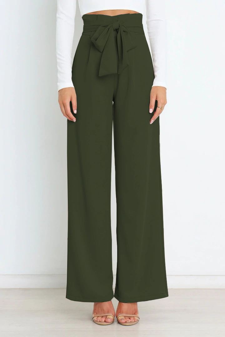 SORELLA | High-Waisted Trousers with Tie Belt and Wide Legs 12