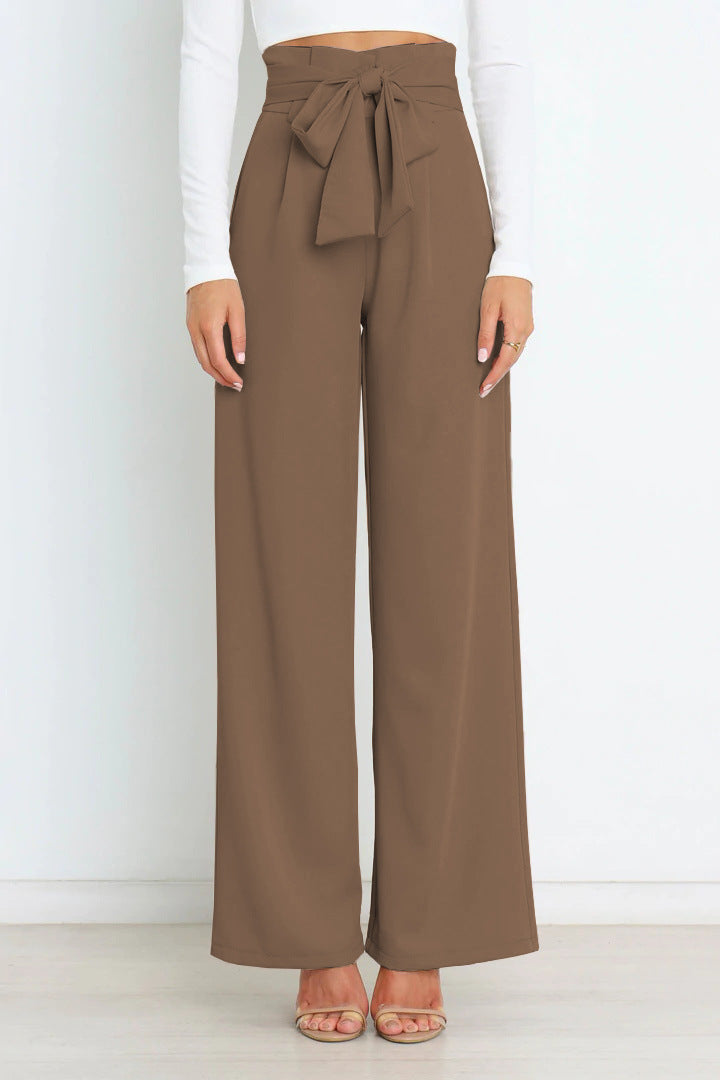 SORELLA | High-Waisted Trousers with Tie Belt and Wide Legs 2